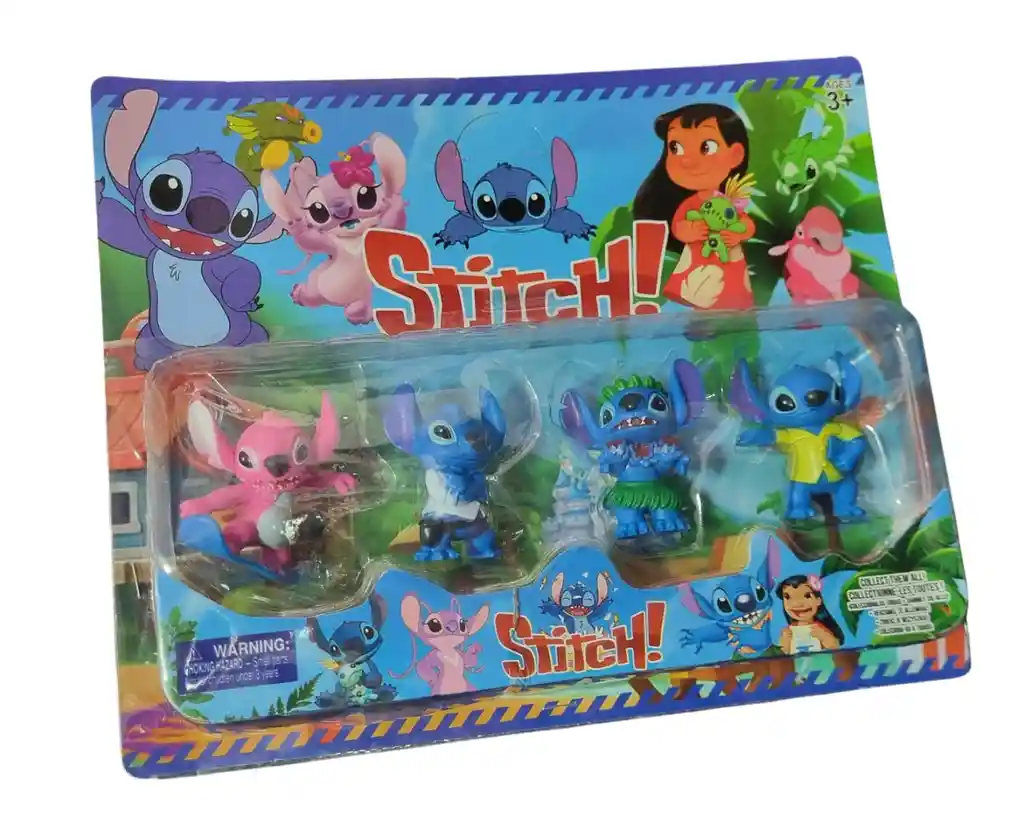 Juguete Muñecos Stitch Angel Blister Figura 7cm Accesorio