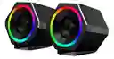 Parlante Para Pc Laptop Gamer Rgb Sonido Envolvente Kisonli Negro 3v