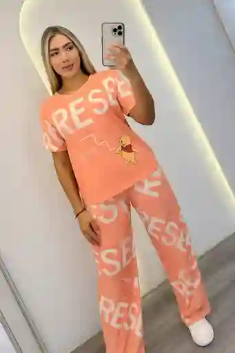 Conjunto De Pijama Estampada De Dos Piezas Talla Unica