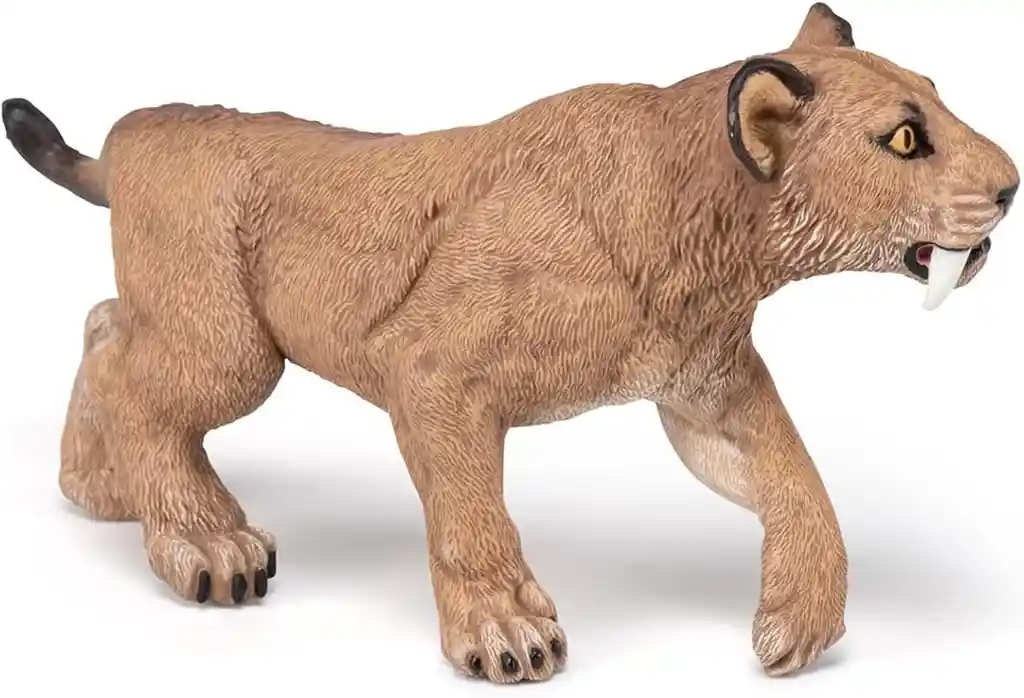 Figura Coleccionable Dinosaurio Smilodon Pintada A Mano