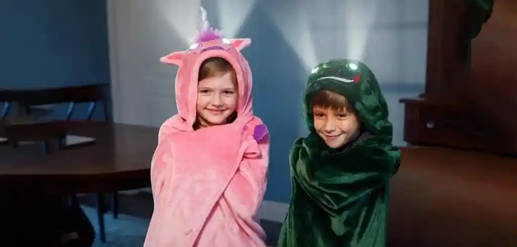Manta Capa Infantil Con Luz En Los Ojos Con Capucha Cobija