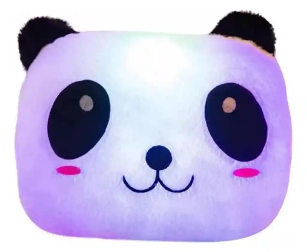 Cojín Luminoso Almohada Infantil Peluche Oso Panda Con Luz