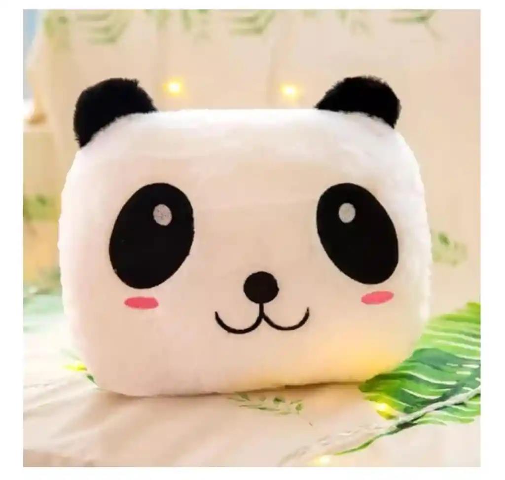Cojín Luminoso Almohada Infantil Peluche Oso Panda Con Luz