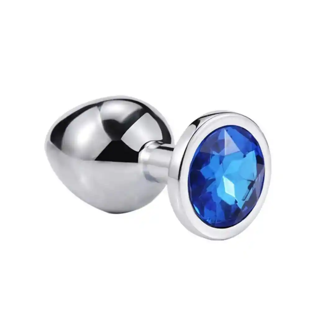 Plug Anal De Joya Metálico Talla M Azul