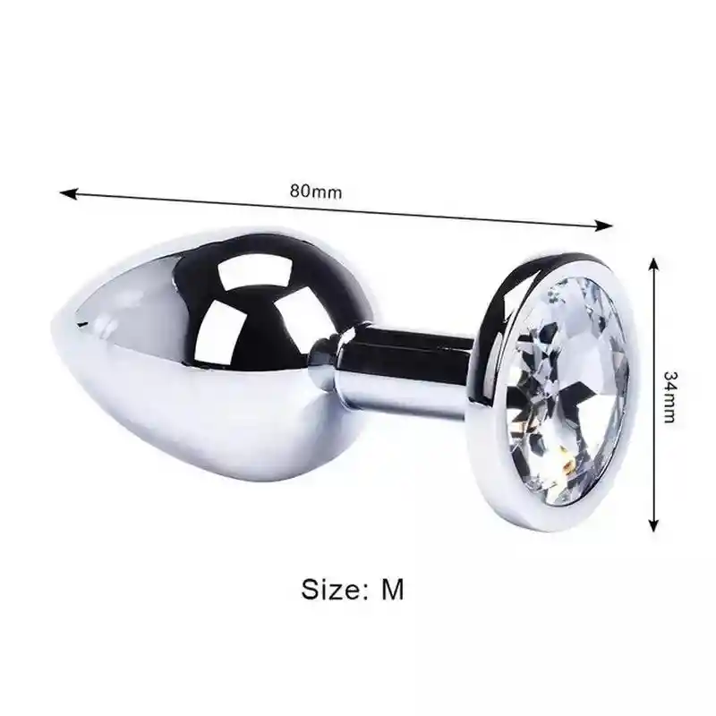 Plug Anal De Joya Metálico Talla M Azul