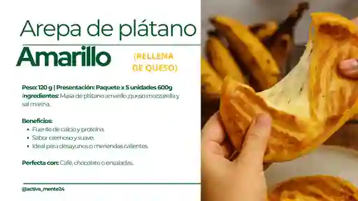 Arepa De Plátano Amarillo Rellena De Queso 5x125 - Activamente