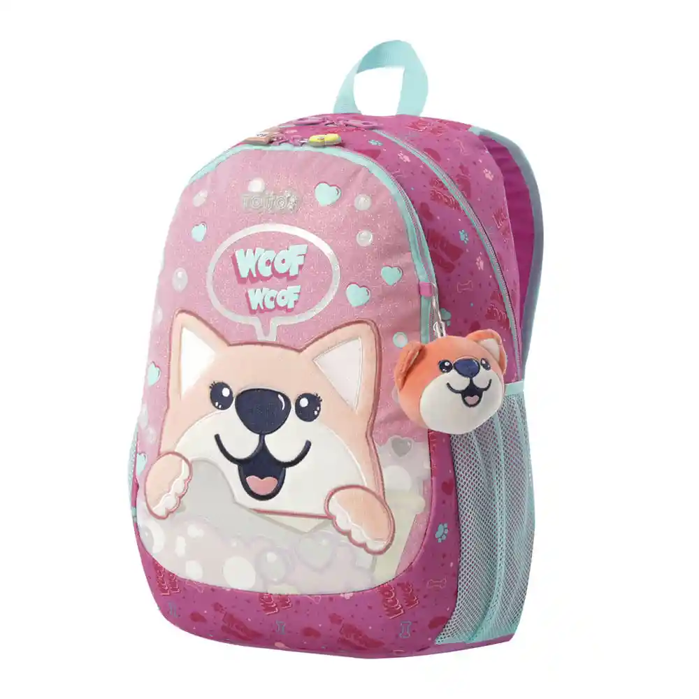 Morral Totto Kids Doggy Love L Rosado