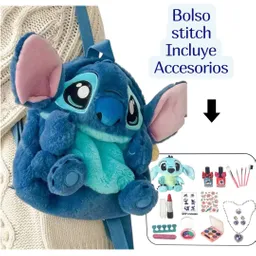 Bolso Maleta Stitch Con Maquillaje Y Accesorios