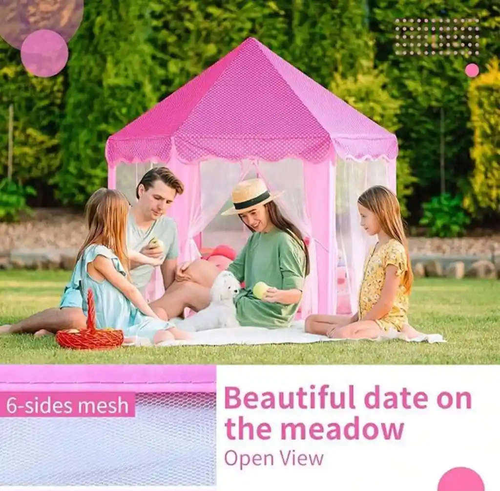 Carpa Castillo Velo Rosado Niña Juguete Princesa Casita