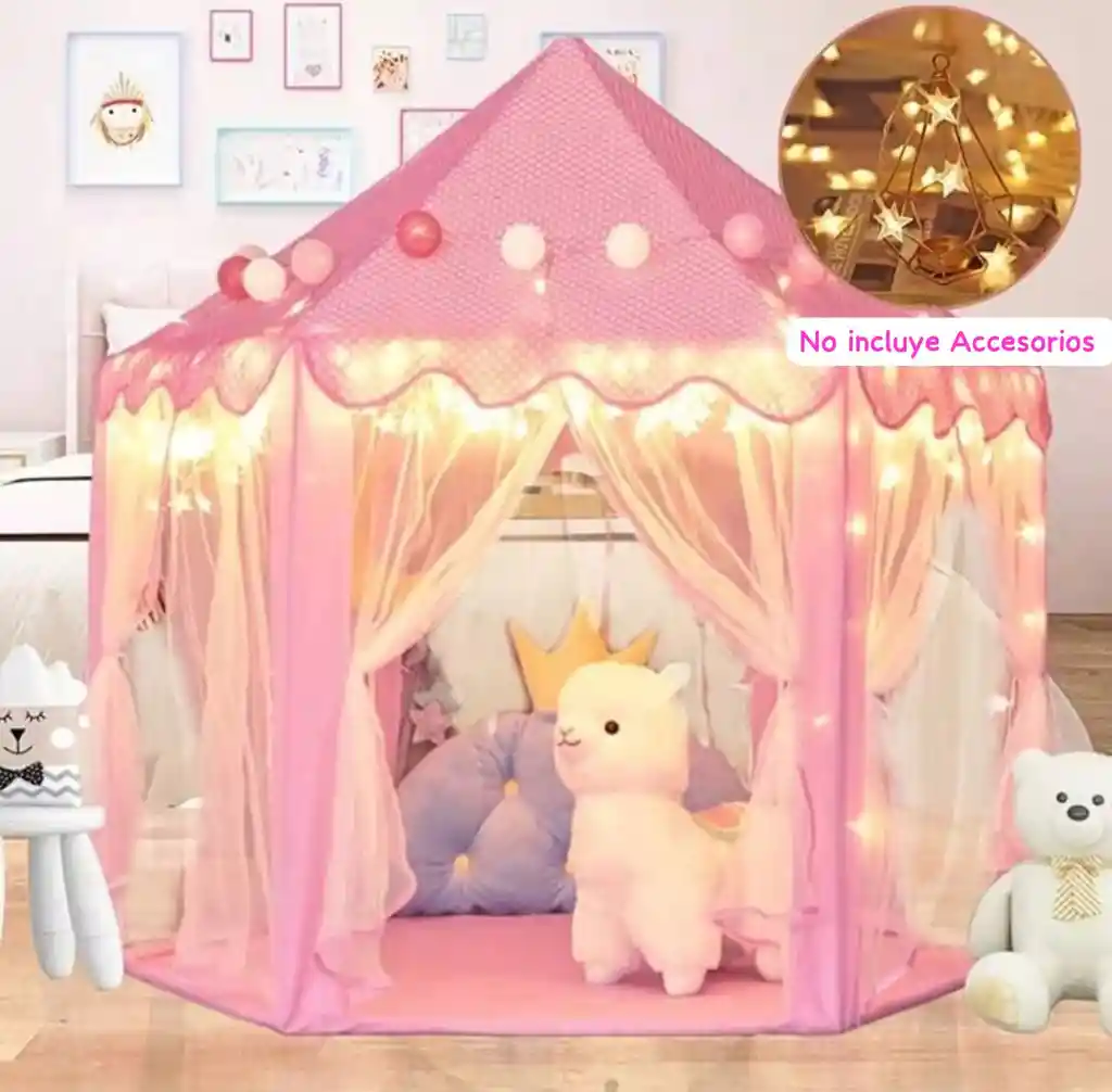 Carpa Castillo Velo Rosado Niña Juguete Princesa Casita