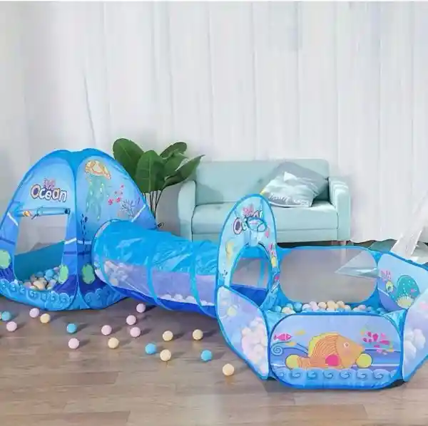 Carpa Tunel Niños Juego De 3 Piezas Piscina De Pelotas Y Túnel