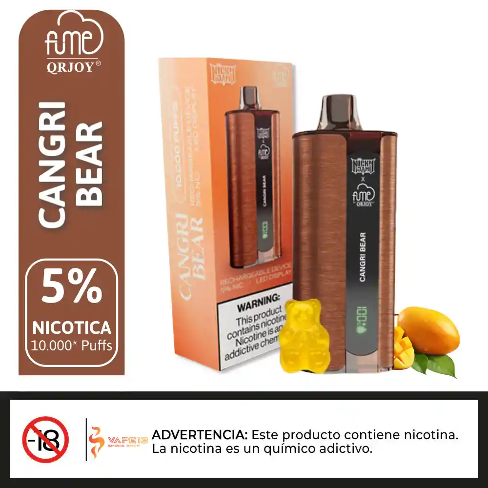 Vaporizador Fume Nicky Jam 10000 Puffs Cangri Bear