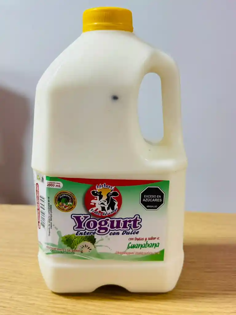 Yogurt Artesanal De Guanabana Entero Con Dulce 2lt