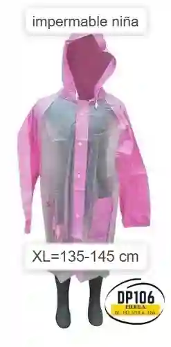 Capa Impermeable Para Niña Talla De 135-145 Cm