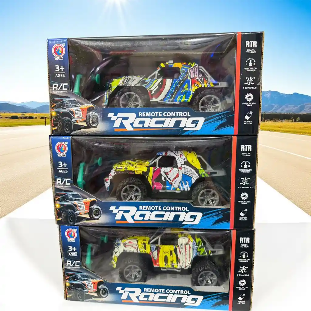 Camioneta Todo Terreno Con Diseño De Graffiti + Control Remoto Y Neumáticos De Goma Juguete