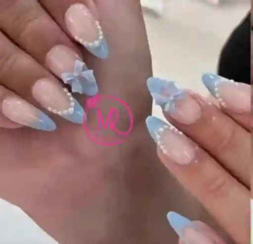 Set 24 Unidades De Uñas Postizas Decoradas Listas Para Usar