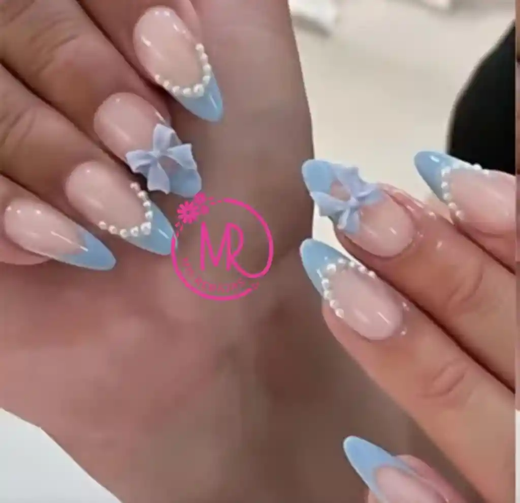 Set 24 Unidades De Uñas Postizas Decoradas Listas Para Usar