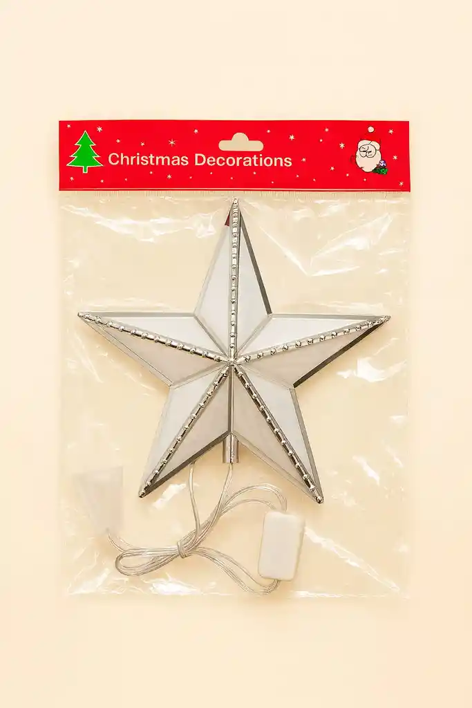⭐ Estrella Navideña Led Plateada – Para La Punta Del Árbol