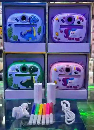 Camara De Niños Con Impresora Blanco Y Negro