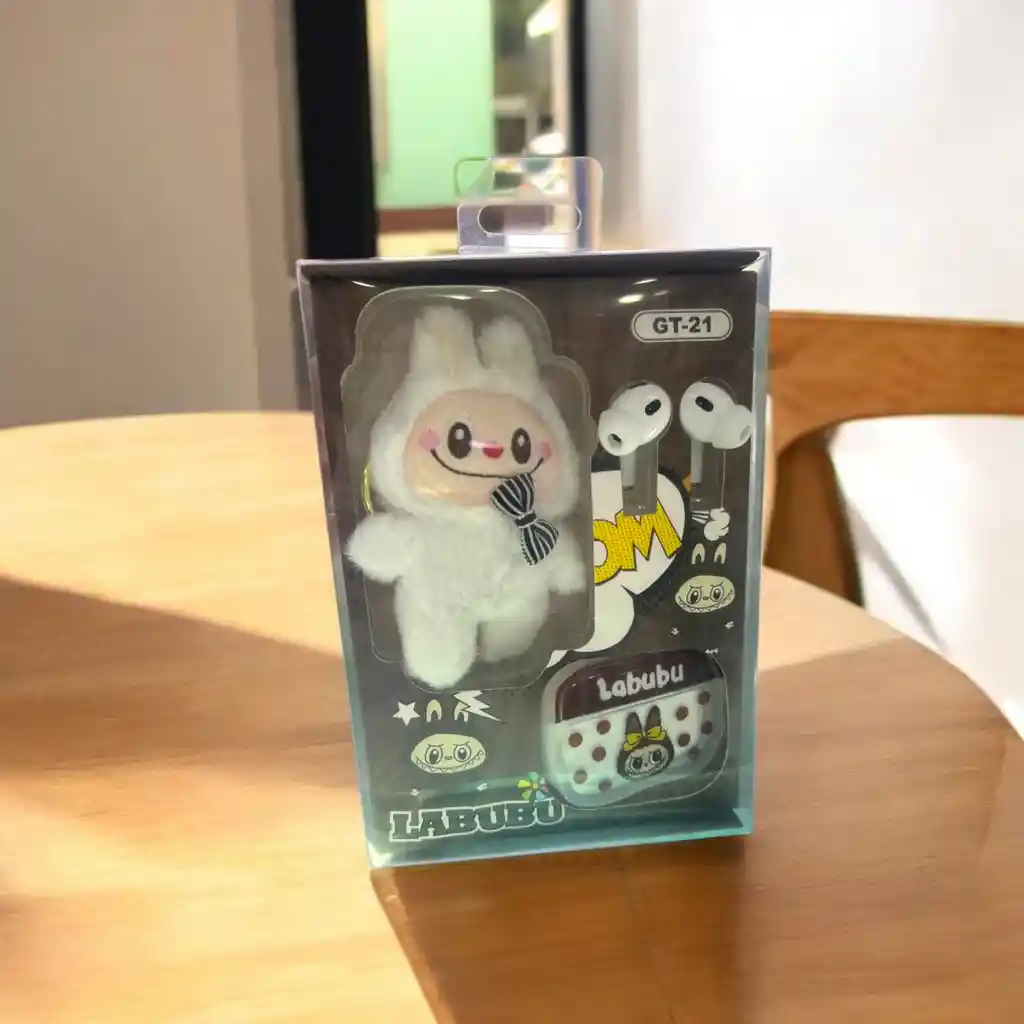 Auriculares Audifonos Labubu Inalámbricos Con Estuche Protector Y Llavero