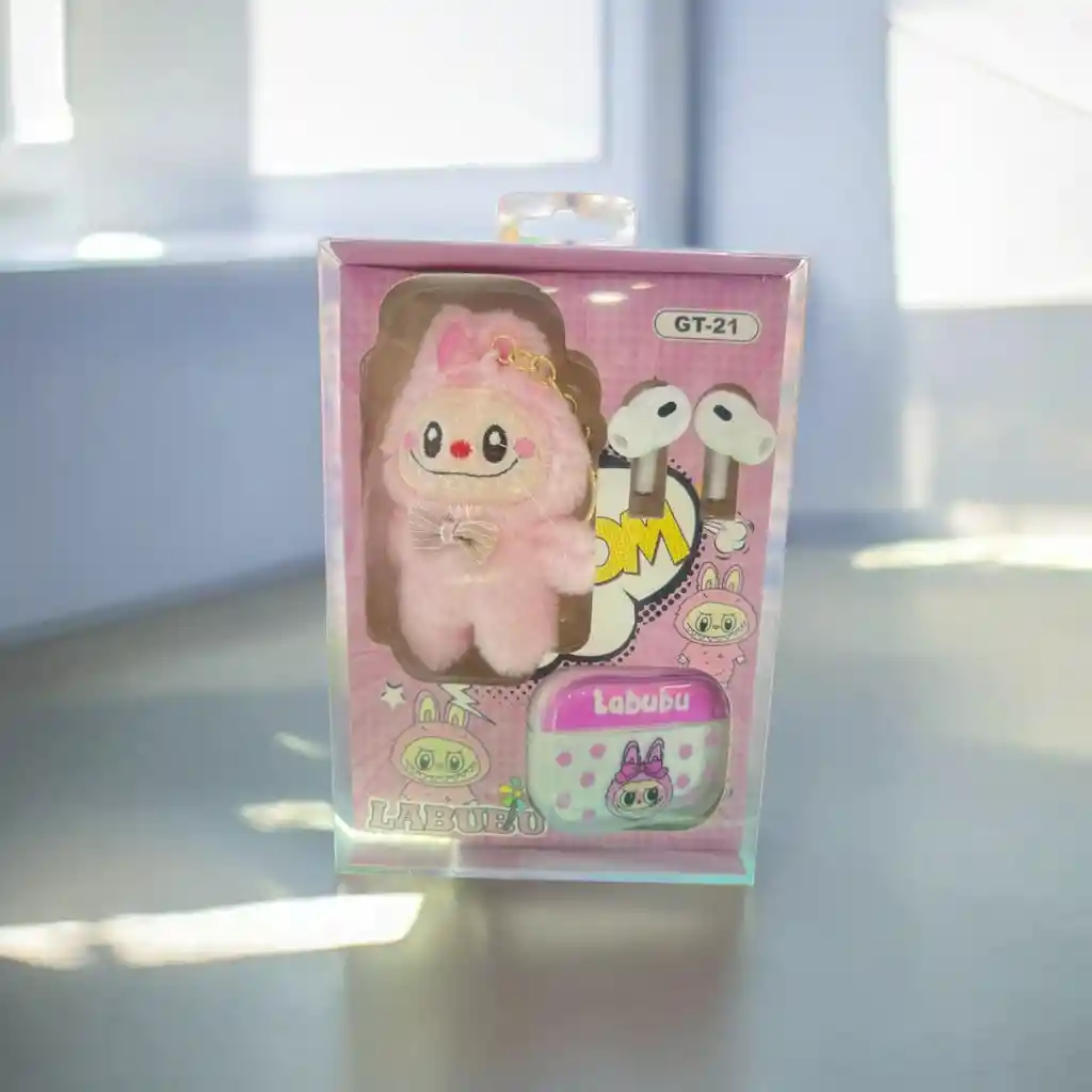 Auriculares Audifonos Labubu Inalámbricos Con Estuche Protector Y Llavero