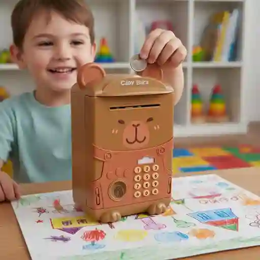 Alcancia Caja Fuerte Electronica Contraseña Y Huella Niños Capibara