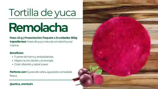 Tortilla De Yuca Y Remolacha 8x45 - Activamente