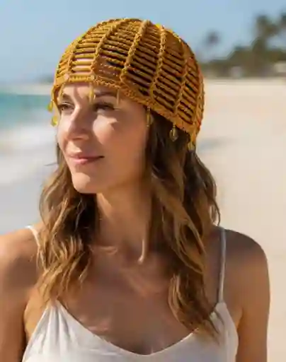 Gorro Tejido Para La Playa Arena De Mar
