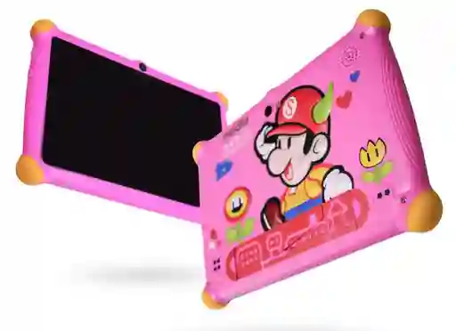 Tablet Infantil Super Mario Bros Modio M61 7 Wifi 128gb Funda Antigolpes Rosa