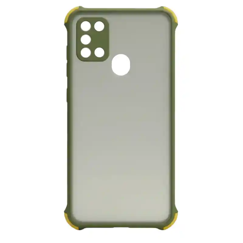Samsung A21s Funda Borde Color Protector Camara Verde Oliva