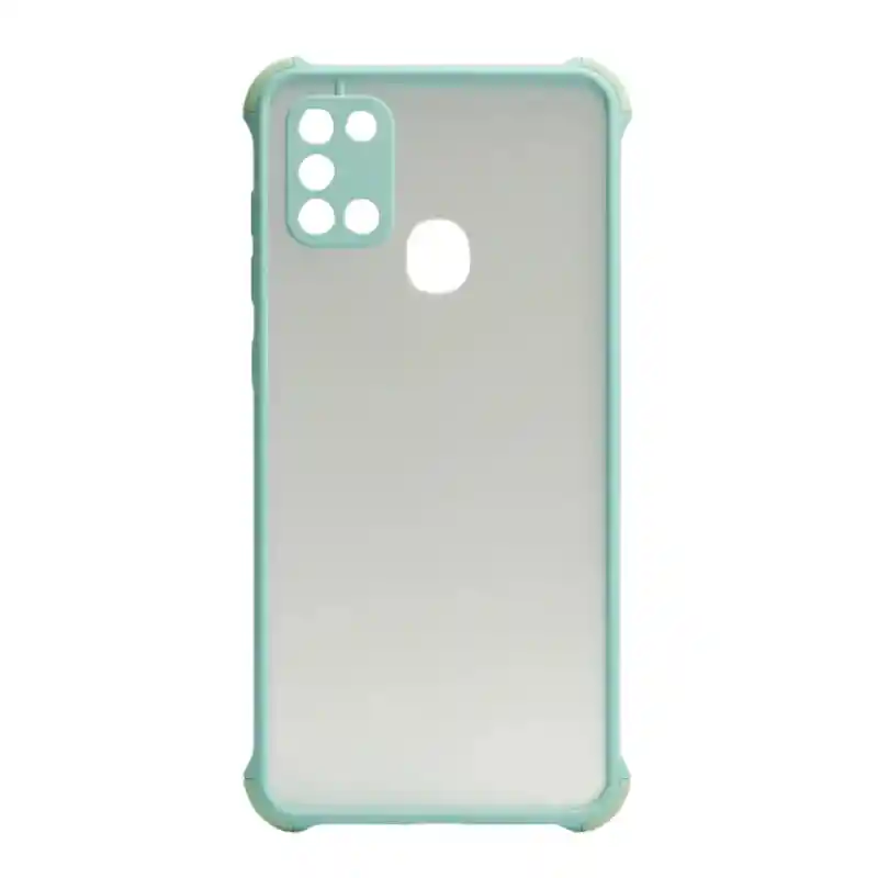 Samsung A21s Funda Borde Color Protector Camara Verde Claro