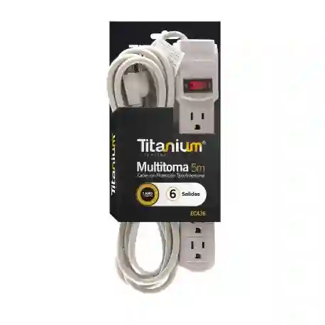 Multitoma 6 Salidas 5m Cable Con Protección Tipo Americana Eca36