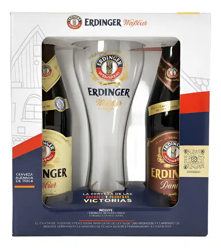 Estuche Pack De Cerveza Importada Alemana Erdinger