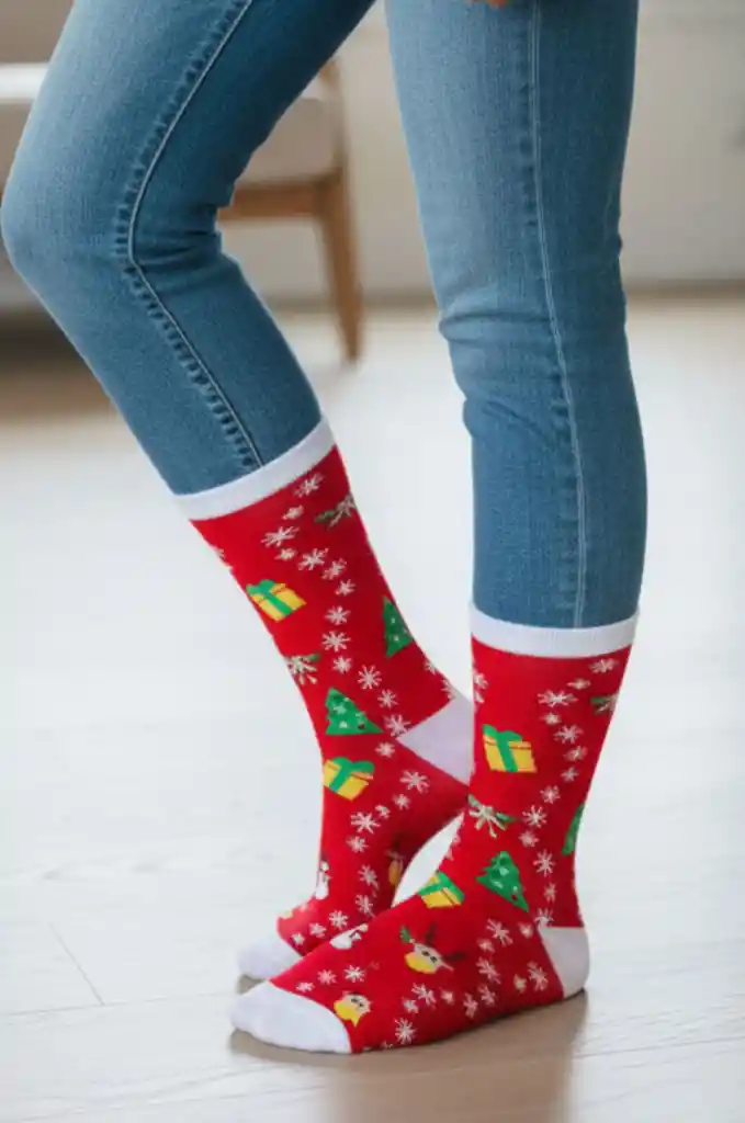 Regalo Calcetines Divertidos Animados Navidad Magia De Navidad