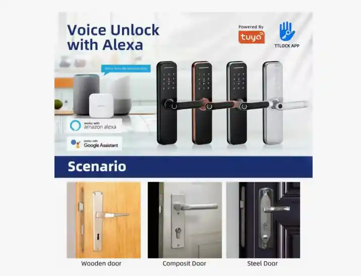 Cerradura Inteligente Wifi Tuya Look Negro 100 Huellas