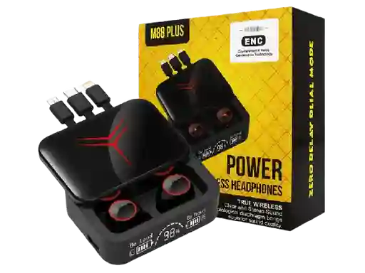 Audífonos Inalámbricos M88 Plus Con Banco De Carga