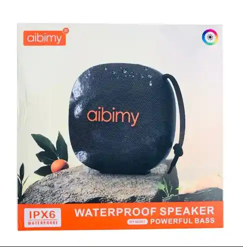 Parlante Bluetooth Aibimy My262bt Portátil 15w, Ipx6, Batería 2400mah, 8h De Uso, Bluetooth 5.3, Compatible Con Usb, Tf Y Tws, Diseño Compacto Y Potente