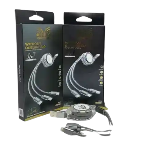 Cable 3 En 1 Retractil De Alta Calidad