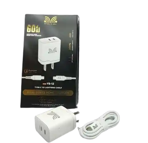 Cargador 60w Tipo C- Lightning Carga Rapida De Alta Calidad