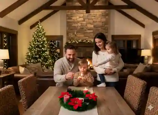 Corona Adviento Navideña + Gratis 4 Veloncitos