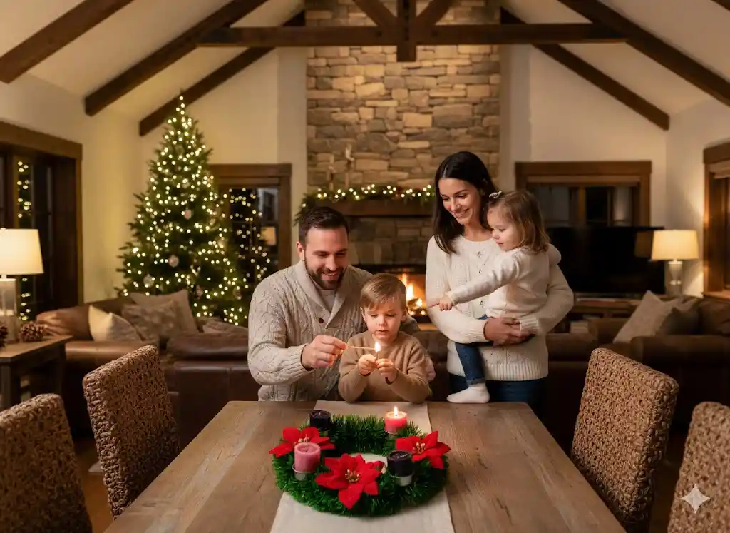 Corona Adviento Navideña + Gratis 4 Veloncitos