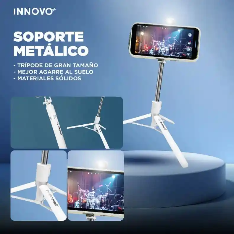 Monopod Trípode 180cm Con Luz Led Profesional Bluetooth Selfie Stick