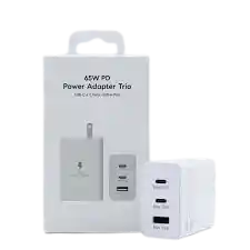 Cargador Samsung 65w De 3 Puertos Carga Rapida Blanco