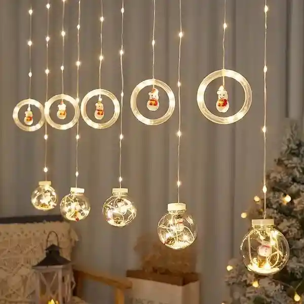 Instalacion Extencion Luces Luz De Navidad Bola Y Aro Cortina Cascada Led Navideña Extencion