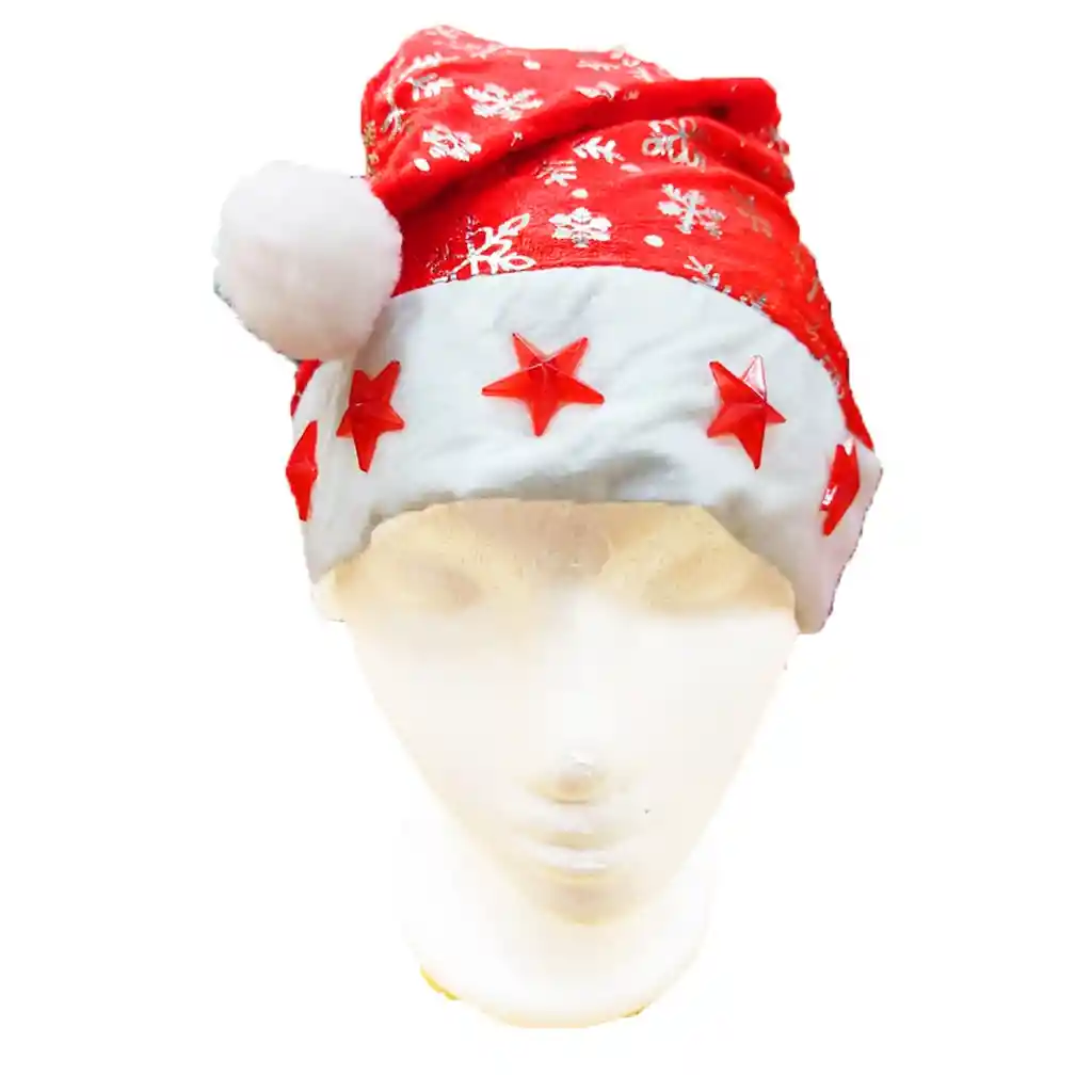 Gorro X4 Unidades Rojo Con Estrellas Alumbran Las Estrellas Navidad