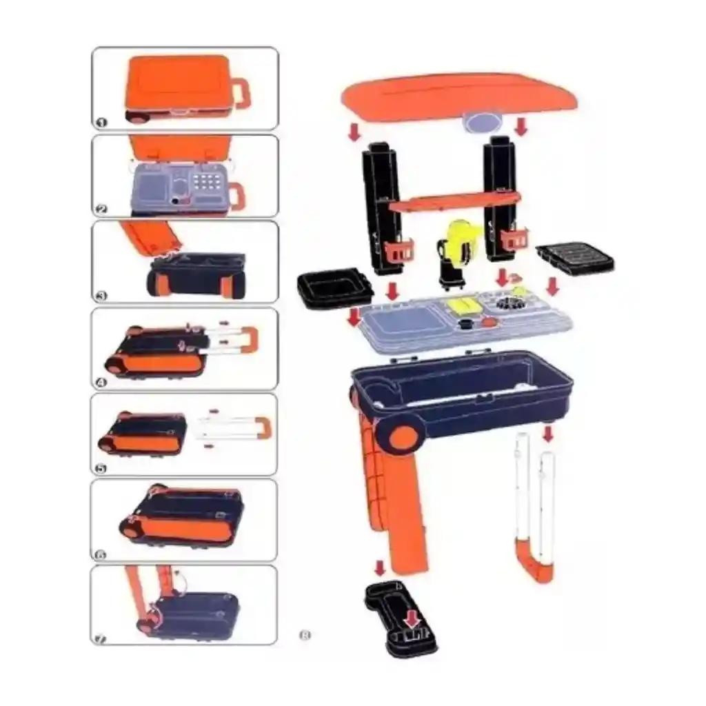 Set 2 En 1 Maleta Con Ruedas Juego Herramientas Niños