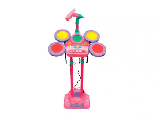 Batería Karaoke Electrónica Para Niños Rosa Chicle