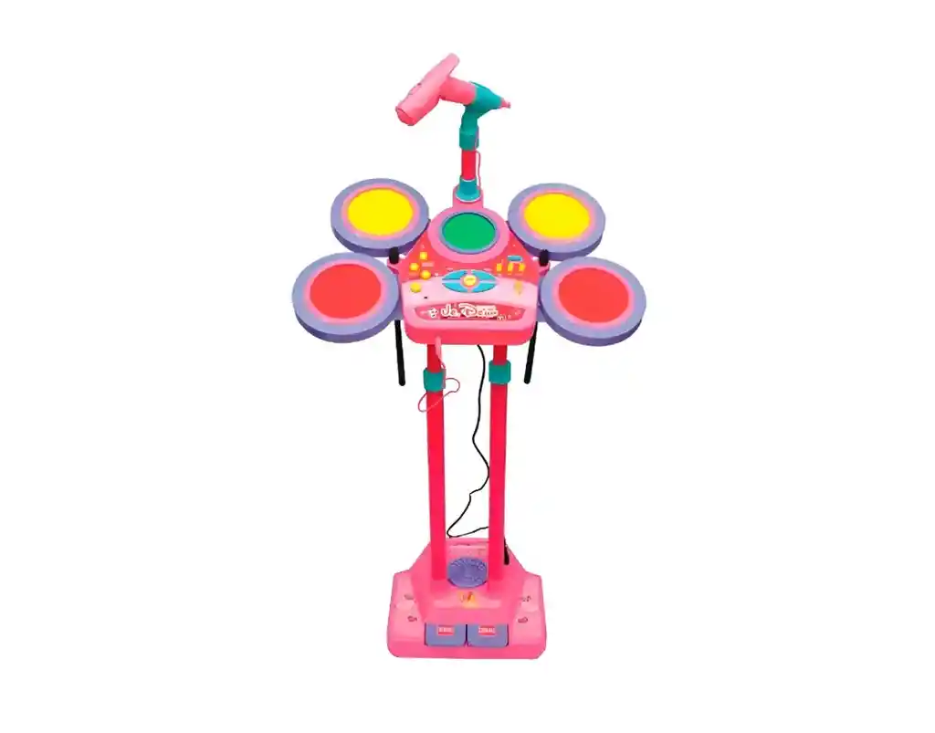 Batería Karaoke Electrónica Para Niños Rosa Chicle