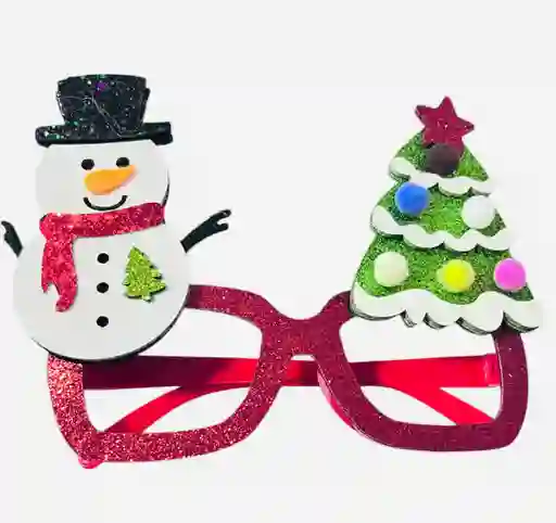 Gafas Navidad Arbol Y Muñeco De Nieve