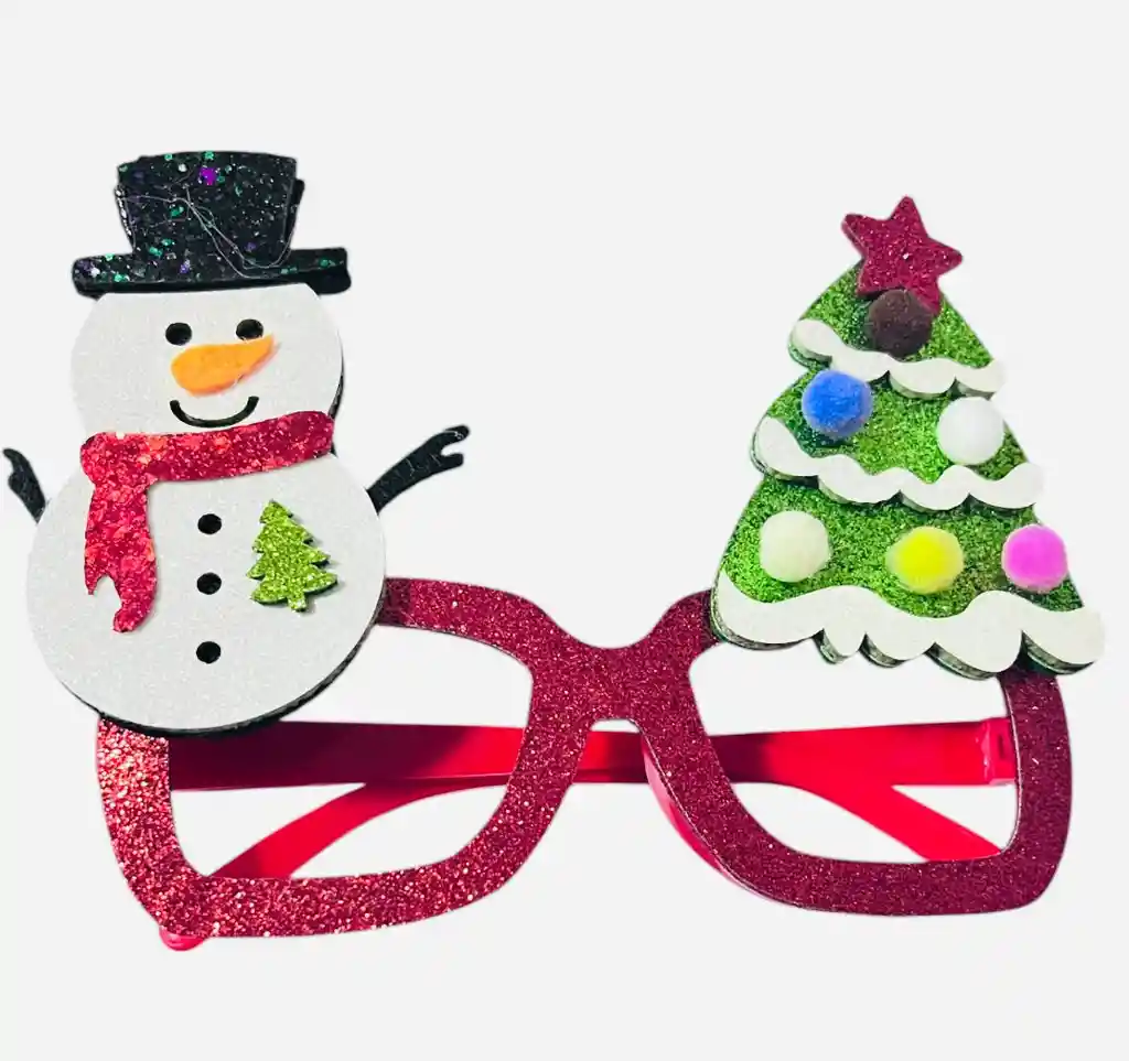 Gafas Navidad Arbol Y Muñeco De Nieve
